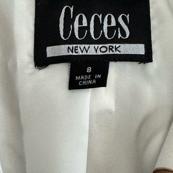 Ceces NY Ivory Brown Floral Sleeveless Dress Size 8 - Picture 5 of 7